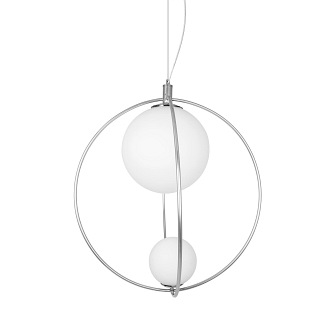 Nowoczesna lampa wisząca obręcz Saint chrom 60cm